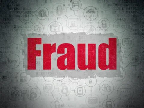 Protection concept: Fraud on Digital Data Paper background 스톡 일러스트