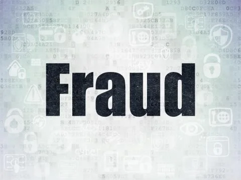 Protection concept: Fraud on Digital Data Paper background Stock Illustration