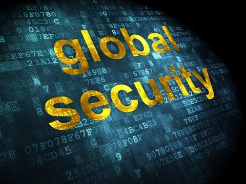 Protection concept: Global Security on digital background 스톡 일러스트