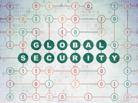 Protection concept: Global Security on Digital Data Paper background 스톡 일러스트