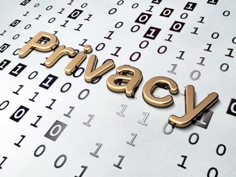 Protection concept: Golden Privacy on Binary Code background イラスト素材