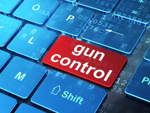 Protection concept: Gun Control on computer keyboard background Stock Illustration