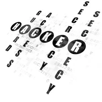 Protection concept: Hacker in Crossword Puzzle 库存插图