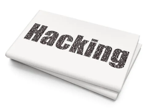 Protection concept: Hacking on Blank Newspaper background Stock-Illustration