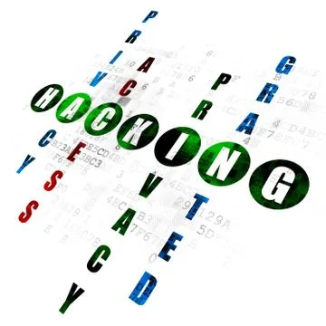 Protection concept: Hacking in Crossword Puzzle Illustrazione stock