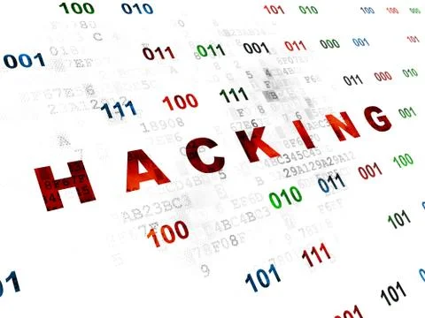 Protection concept: Hacking on Digital background Illustrazione stock