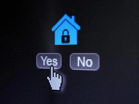 Protection concept: Home on digital computer screen Stock-Illustration