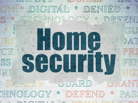 Protection concept: Home Security on Digital Data Paper background Stock Illustration