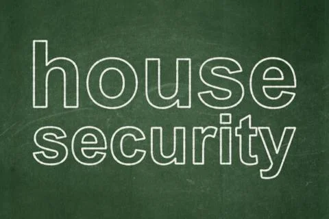 Protection concept: House Security on chalkboard background 库存插图