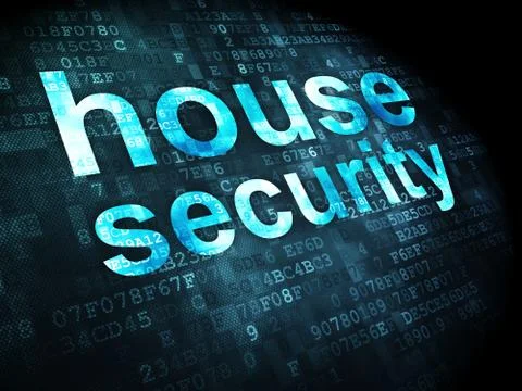 Protection concept: House Security on digital background Stock Illustration