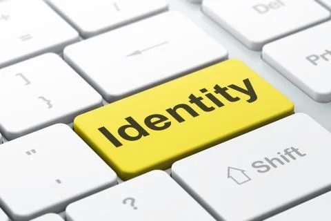 Protection concept: Identity on computer keyboard background 스톡 일러스트