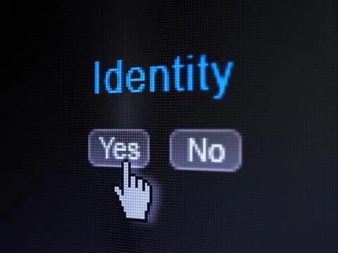 Protection concept: Identity on digital computer screen Stock Illustration