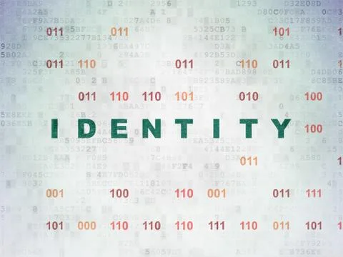 Protection concept: Identity on Digital Data Paper background Stockillustratie