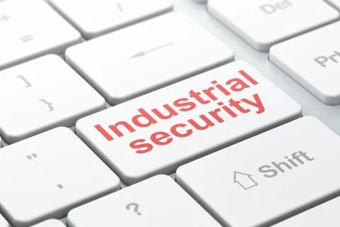Protection concept: Industrial Security on computer keyboard background 스톡 일러스트