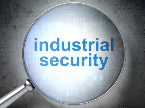 Protection concept: Industrial Security with optical glass 库存插图
