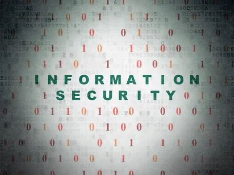 Protection concept: Information Security on Digital Data Paper background Illustrazione stock