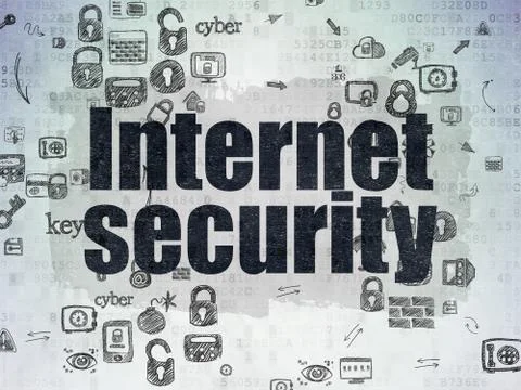 Protection concept: Internet Security on Digital Paper Stockillustratie