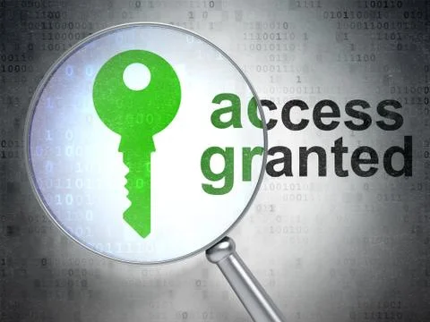Protection concept: Key and Access Granted with optical glass Stockillustratie