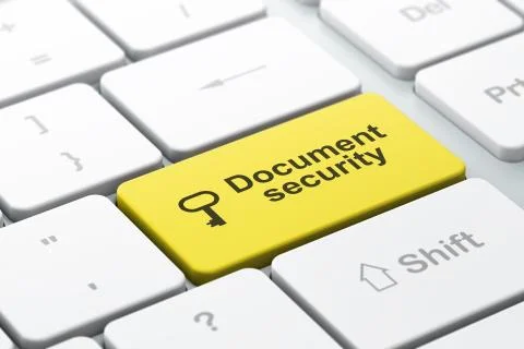 Protection concept: Key and Security on computer keyboard Stock Illustration