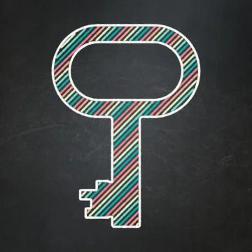 Protection concept: Key on chalkboard background Stockillustratie