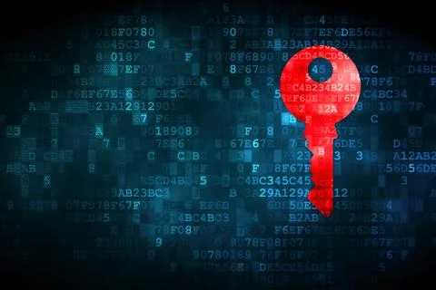 Protection concept: Key on digital background 스톡 일러스트