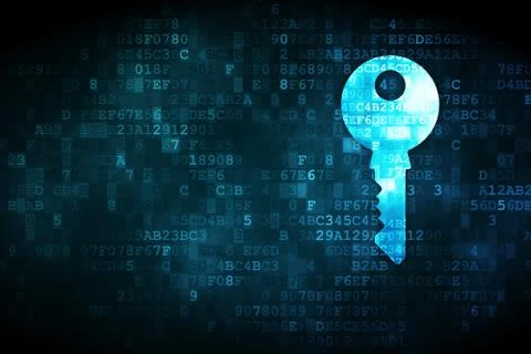Protection concept: Key on digital background Stockillustratie