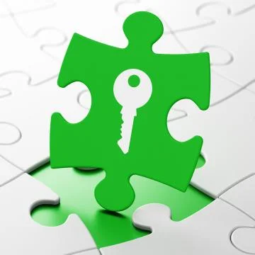 Protection concept: Key on puzzle background イラスト素材