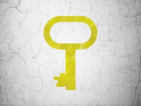 Protection concept: Key on wall background Stockillustratie