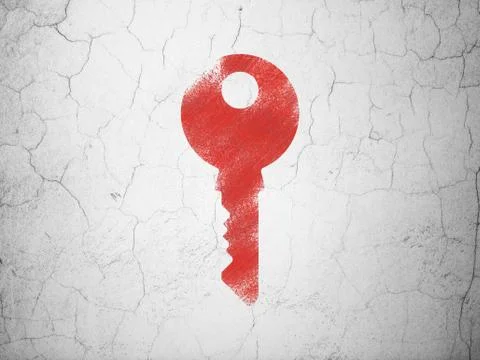 Protection concept: Key on wall background Stock Illustration