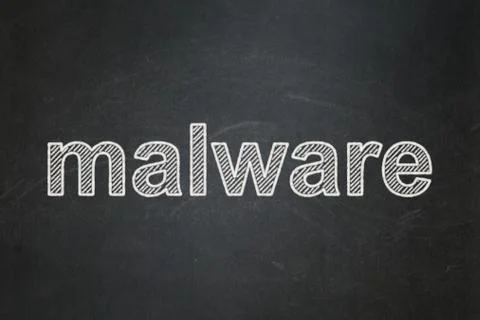 Protection concept: Malware on chalkboard background Stock Illustration