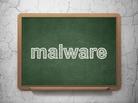 Protection concept: Malware on chalkboard background Stockillustratie