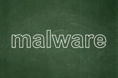 Protection concept: Malware on chalkboard background 스톡 일러스트