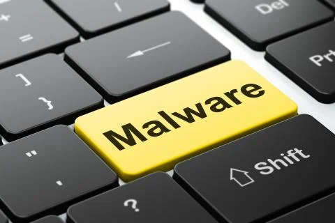 Protection concept: Malware on computer keyboard background 스톡 일러스트