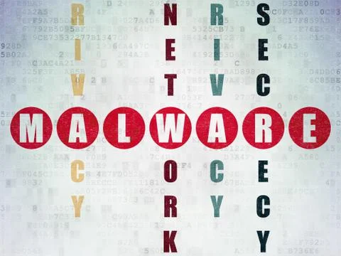 Protection concept: Malware in Crossword Puzzle Stock Illustration