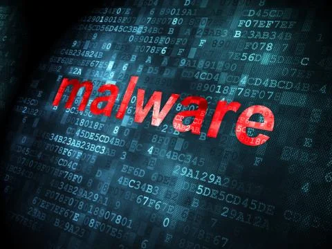 Protection concept: Malware on digital background Stock Illustration