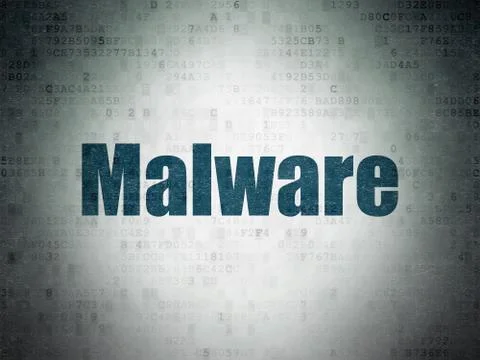 Protection concept: Malware on Digital Data Paper background Stock Illustration