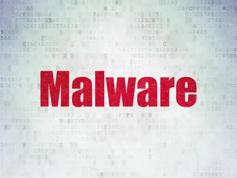 Protection concept: Malware on Digital Data Paper background Stock Illustration