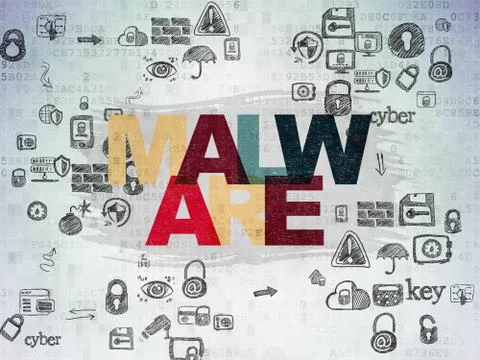Protection concept: Malware on Digital Paper background Stock Illustration