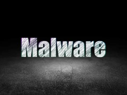 Protection concept: Malware in grunge dark room Stock Illustration