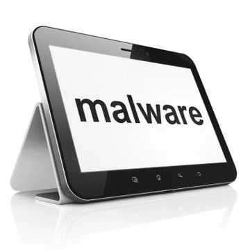 Protection concept: Malware on tablet pc computer Stock Illustration