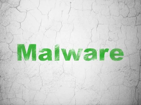 Protection concept: Malware on wall background Stock Illustration