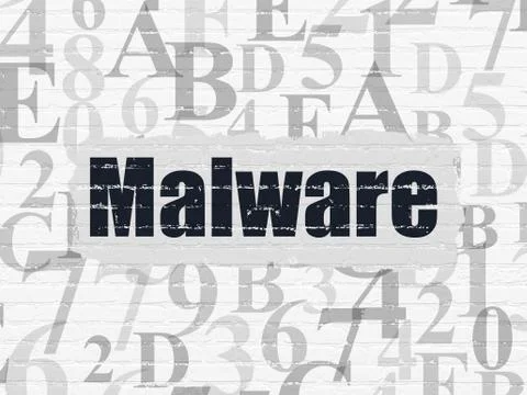 Protection concept: Malware on wall background Stock Illustration