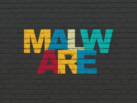 Protection concept: Malware on wall background Stock Illustration
