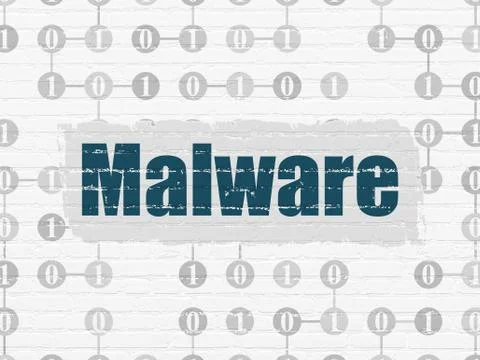 Protection concept: Malware on wall background Stock Illustration