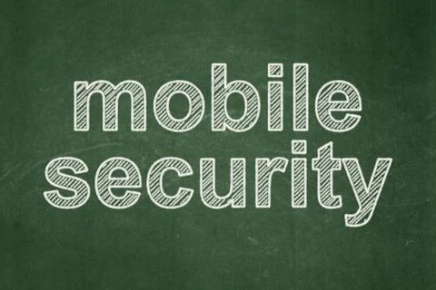 Protection concept: Mobile Security on chalkboard background 스톡 일러스트