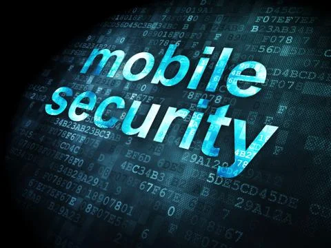 Protection concept: Mobile Security on digital background Stock Illustration