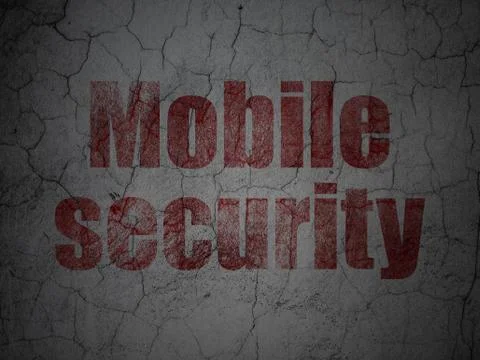 Protection concept: Mobile Security on grunge wall background Stock Illustration