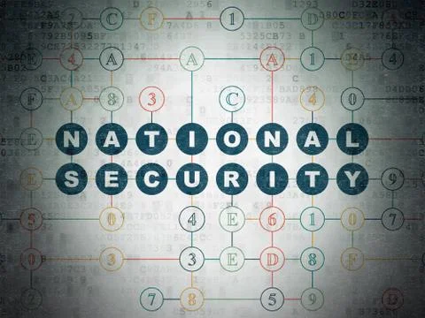 Protection concept: National Security on Digital Data Paper background Illustrazione stock