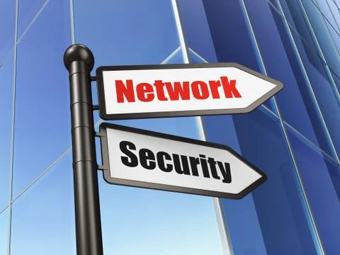 Protection concept: Network Security on Building background Ilustración de archivo