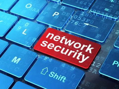 Protection concept: Network Security on computer keyboard backgr 스톡 일러스트